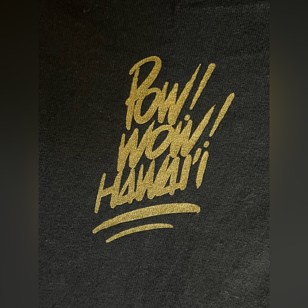 Pow! Wow! Hawaii Gold on Blk Tee